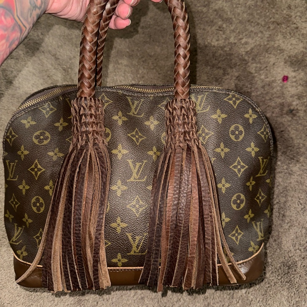 Louis Vuitton custom fringe Brown Alma mm Monogram Handbag
